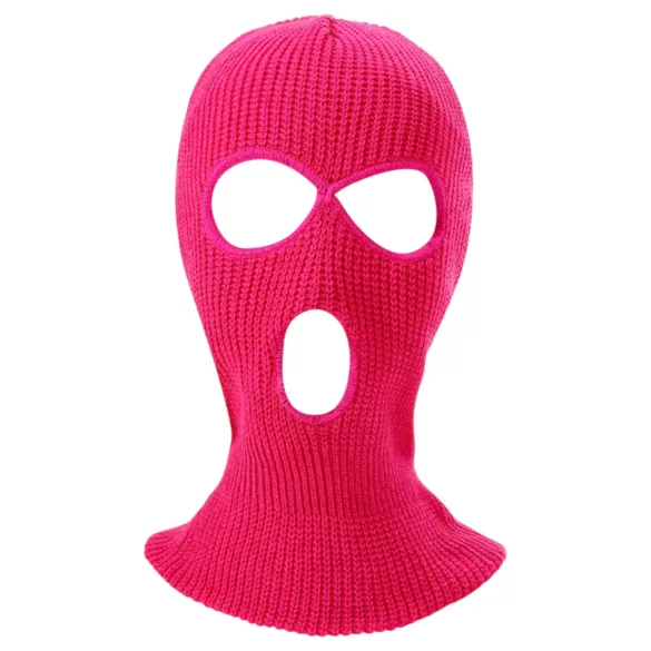 Balaklava - pletena fantomka sa 3 otvora (tamno pink)