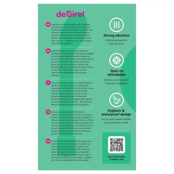 Desirel - zakrivljeni G-tačka vibrator (roze)