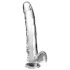 King Cock Clear 11 - dildo sa testisima (prozirno)