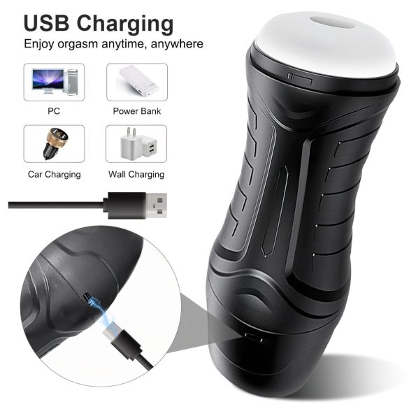 AlvUp - sisalni vibrirajući masturbator (crno)