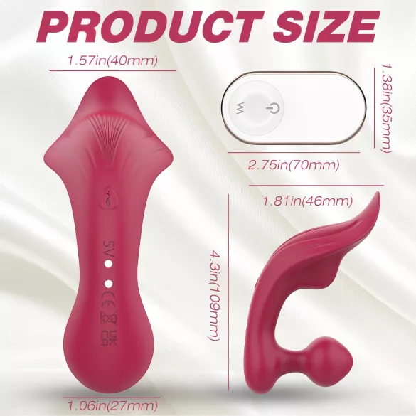 Sex HD Chomper - vibrator za klitoris i anal (crvena)
