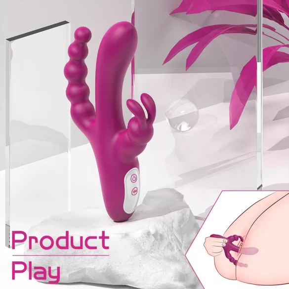 Sex HD Joker - puni se, vodootporni trostruki vibrator (ljubičasti)
