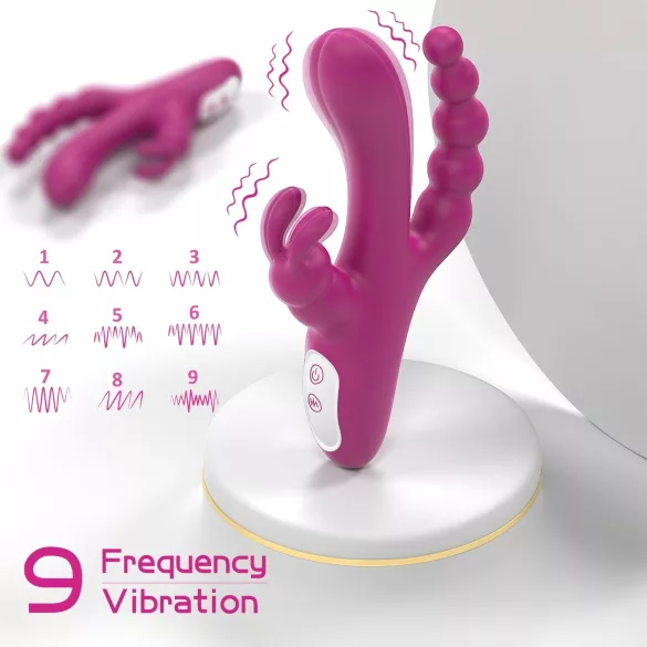 Sex HD Joker - puni se, vodootporni trostruki vibrator (ljubičasti)