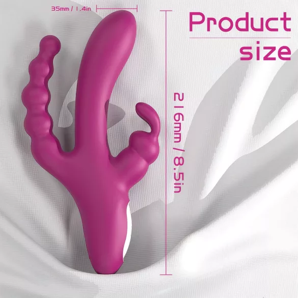 Sex HD Joker - puni se, vodootporni trostruki vibrator (ljubičasti)