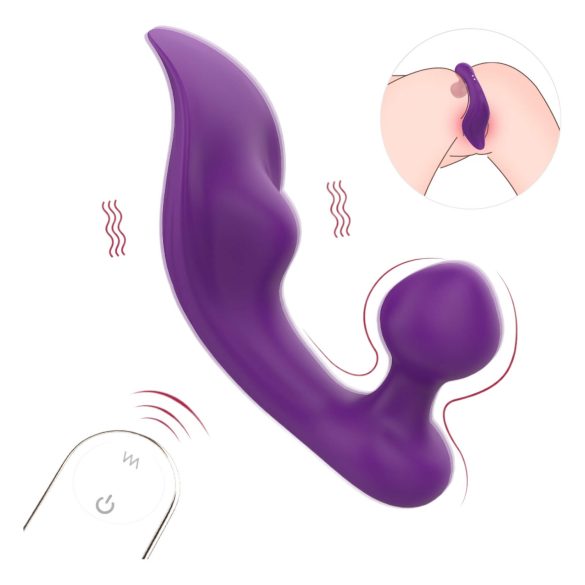Sex HD Chomper - vodootporni klitoralni i analni vibrator (ljubičasti)