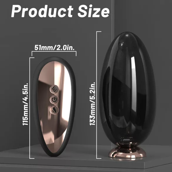 Vrhunski HD ogledalo vibrator s grejanjem (crni)