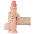 Lovetoy Klizna Koža - dvoslojni dildo sa testisima - 20cm (natur)
