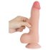 Lovetoy Klizna Koža - dvoslojni dildo sa testisima - 20cm (natur)
