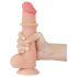 Lovetoy Sliding-Skin - Dvostruki dildo sa testisima - 20,8cm (natur)