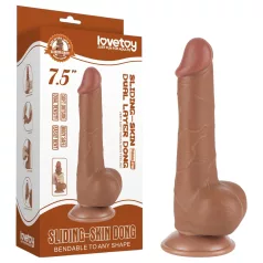   Lovetoy Sliding-Skin - dvoslojni dildo sa testisima - 19,5 cm (prirodno)