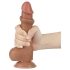 Lovetoy Sliding-Skin - dvoslojni dildo sa testisima - 19,5 cm (prirodno)