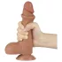 Lovetoy Klizavi Koža - dvostruki sloj dildo - 19,5cm (tamno prirodna)