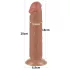 Lovetoy Sliding-Skin - vakuum bazirana dvostruka dildo - 20cm (naturalna)