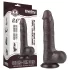 Lovetoy Sliding-Skin - dvostruki dildo sa testisima - 20cm (braon)