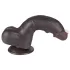 Lovetoy Sliding-Skin - dvostruki dildo sa testisima - 20cm (braon)