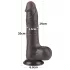 Lovetoy Sliding-Skin - dvostruki dildo sa testisima - 20cm (braon)