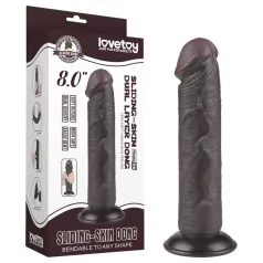   Lovetoy Sliding-Skin - dildo sa vakumom dvostrukog sloja - 20cm (braon)