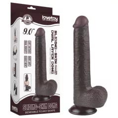   Lovetoy Sliding-Skin - dvoslojni dildo sa vakuumom - 20,8cm (braon)
