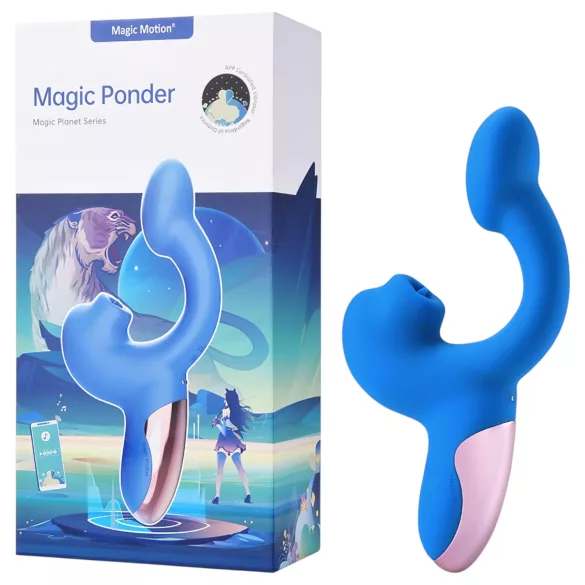 Magic Motion Magic Ponder - 2u1 vibrator sa nosivim klitoralnim krakovima (plav)