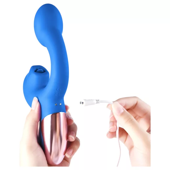 Magic Motion Magic Ponder - 2u1 vibrator sa nosivim klitoralnim krakovima (plav)