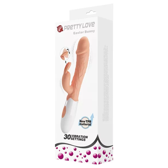 Pretty Love Uskršnji Zeka - vibrator sa stimulatorom za klitoris (natur)