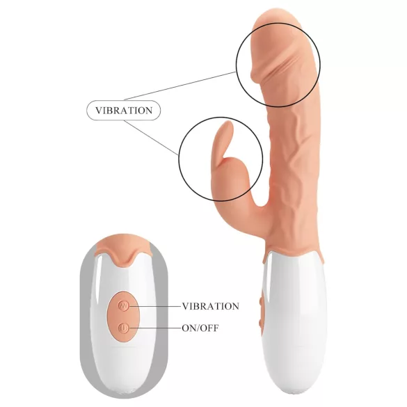 Pretty Love Uskršnji Zeka - vibrator sa stimulatorom za klitoris (natur)