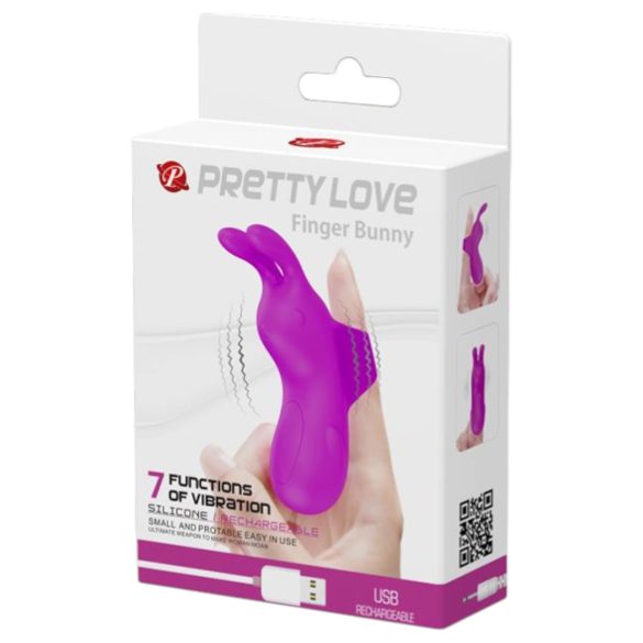Pretty Love Bunny - zečiji prstni vibrator (ljubičasti)