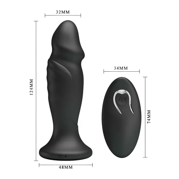 MR. PLAY - crni bežični analni vibrator, punjiv