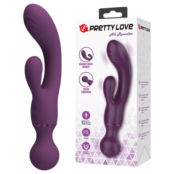 Pretty Love All Rounder - vibrator sa dvostrukom glavom za G-tačku i klitoris (ljubičasti)