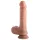 Dvojna gustina - realistčni dildo sa testisima i vakuumskom čašicom - 20 cm (natur)