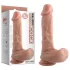 Dvojna gustina - realistčni dildo sa testisima i vakuumskom čašicom - 20 cm (natur)