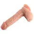 Dvojna gustina - realistčni dildo sa testisima i vakuumskom čašicom - 20 cm (natur)