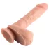 Dvojna gustina - realistčni dildo sa testisima i vakuumskom čašicom - 20 cm (natur)