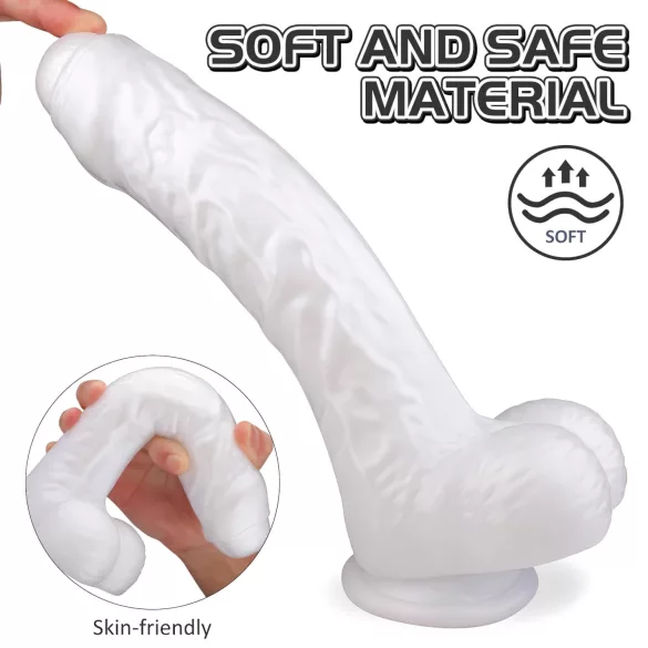 Seksi HD Martin - dildos sa vakumom, sa testisima i jaja (bela)