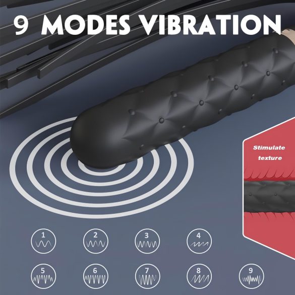 Seksi HD Bloody Mary - punjiva, vodootporna vibracija i bič (crna)