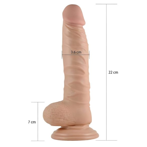 Lovetoy Real Extreme - realistični dildo sa vakuumom - 21cm (natur)