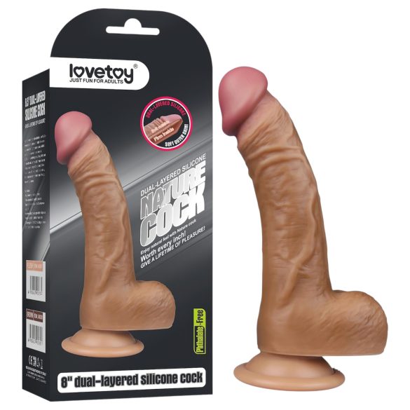 Lovetoy – realistični, savitljivi dildo – 22 cm (natur)