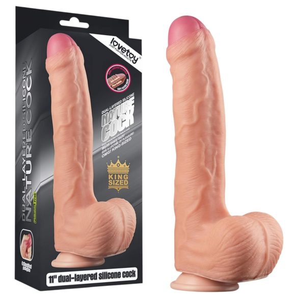 Lovetoy Pravi Osećaj - Dvostruki Dildo 28cm (prirodno)