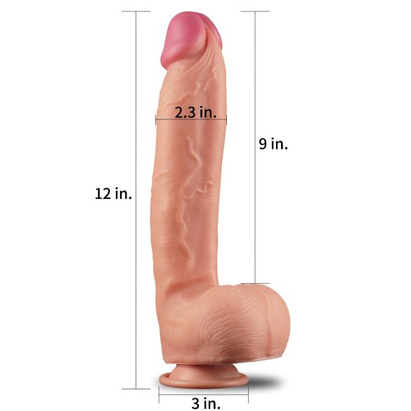 Lovetoy Nature Cock - dvostruki realistični dildo - 30cm (prirodan)