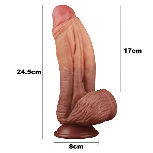 Lovetoy - Dvostruki realistični dildo - 26cm (natur)