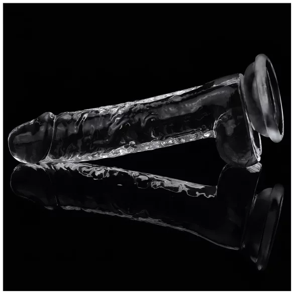 Lovetoy Flawless Clear - dildo sa vakumskim postoljem - 19 cm (proziran)