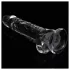 Lovetoy Flawless Clear - dildo sa vakumskim postoljem - 19 cm (proziran)