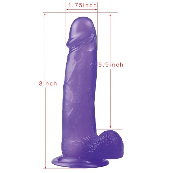 Lovetoy Jelly Stud - ljubičasti dildo sa vakumom 20cm
