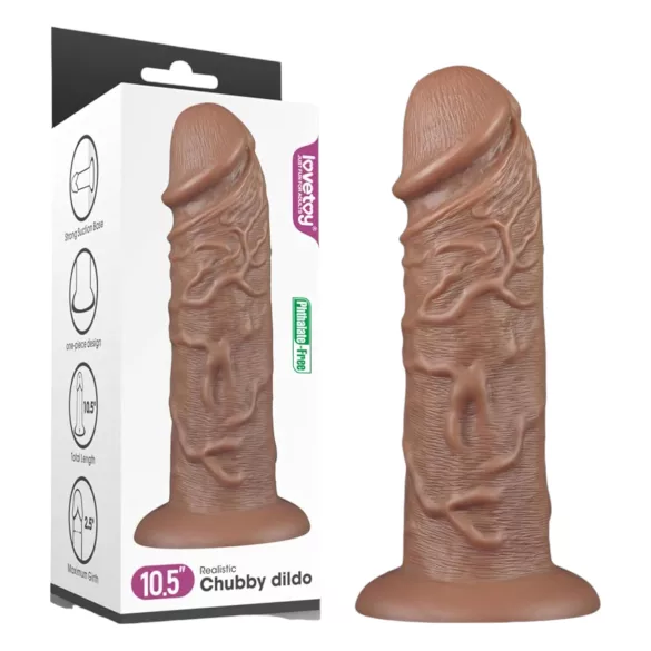 Lovetoy Chubby - realistično dildo sa vakumom - 25cm (natur)