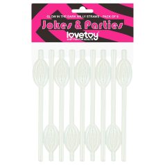 Lovetoy - svetleća slamka sa vaginom (bela)