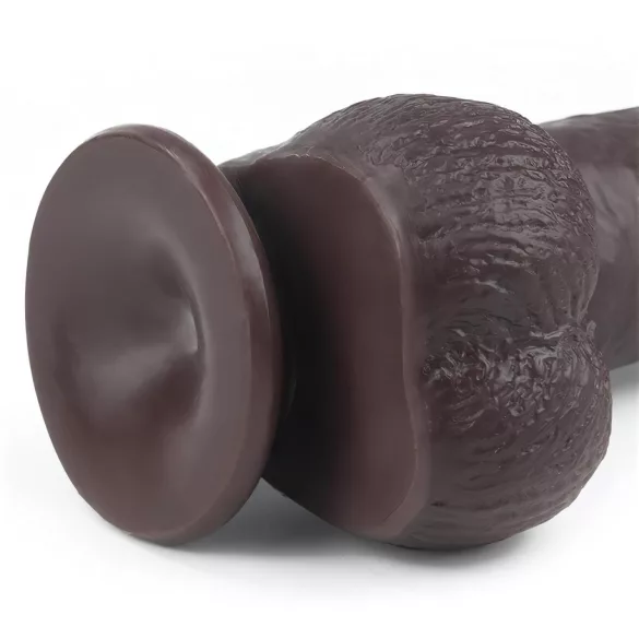 Lovetoy Sliding-Skin - dvostruki dildo - 23cm (braon)