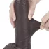 Lovetoy Sliding-Skin - dvostruki dildo - 23cm (braon)
