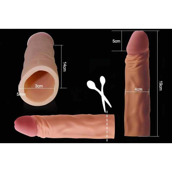 Lovetoy Pleasure X-tender - Povećanje penisa - 19cm (prirodna boja)
