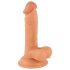 Gospodin Drzak - prirodni realistični dildo sa testisima, 17cm