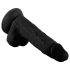 Gospodin Rude - realistični dildo sa testisima i vakumskom bazom - 19cm (crni)